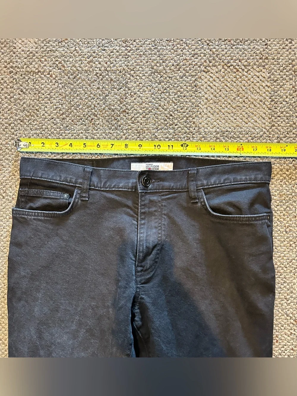 Tommy Hilfiger black denim slim fit jeans. 34W 32L